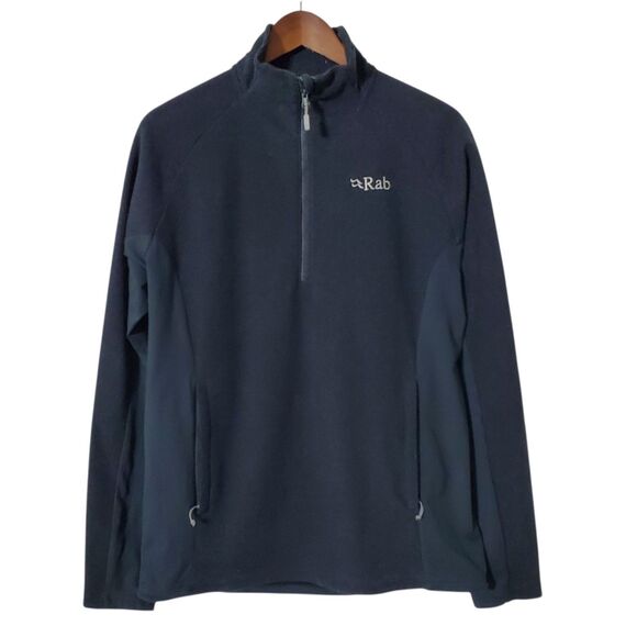 RAB Capacitor Pull-On Sweatshirt Size M 1/3 Zip Pockets Fleece Gray Outdoor Mens - Picture 2 of 8